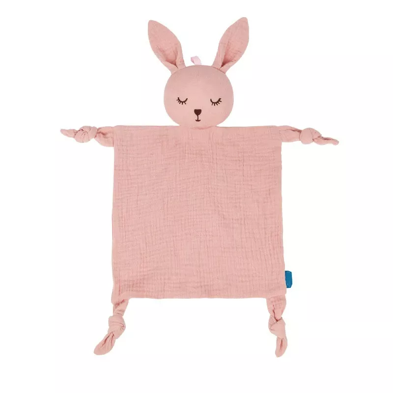 Doudou lapin rose mignon en coton