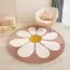 Tapis enfant rond à motif fleur