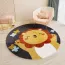 Tapis enfant rond avec dessin de lion souriant