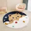 Tapis enfant rond bleu et blanc à motif animal