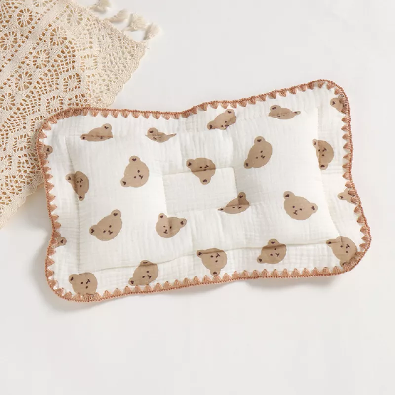 Coussin enfant doux à motifs tête d'ours