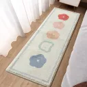 Tapis enfant moelleux rectangulaire avec des dessins de fleurs colorés