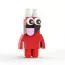 Jeu de construction figurine monstre rouge