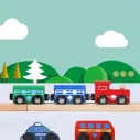 Circuit voiture en bois train et voitures 36 pièces