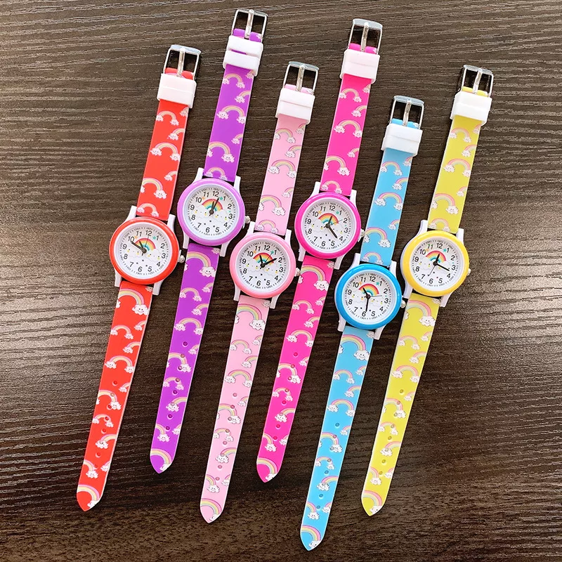 Montre enfant arc en ciel en silicone