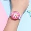 Montre enfant rose à motifs floraux