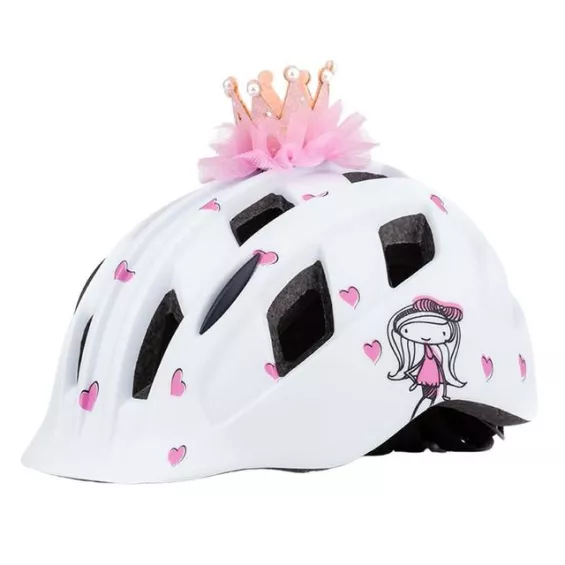 Casque de vélo enfant décoré d'une couronne de princesse 