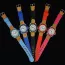Montre enfant à chiffres multicolores avec joli bracelet en tissu