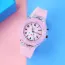 Montre enfant rose décorée d'un motif de lapin mignon