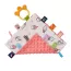 Doudou plat en coton avec étiquette multicolore