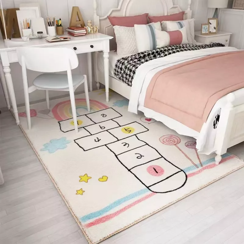 Tapis enfant marelle arc-en-ciel
