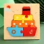Puzzle enfant en bois en forme de bateau coloré