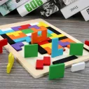 Puzzle enfant pièces en bois colorés