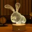 Lampes de chevet enfant LED lapin 3D créative