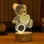 Lampes de chevet enfant LED cœur d'ourson 3D 
