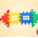 Jeu de construction maison en bloc coloré