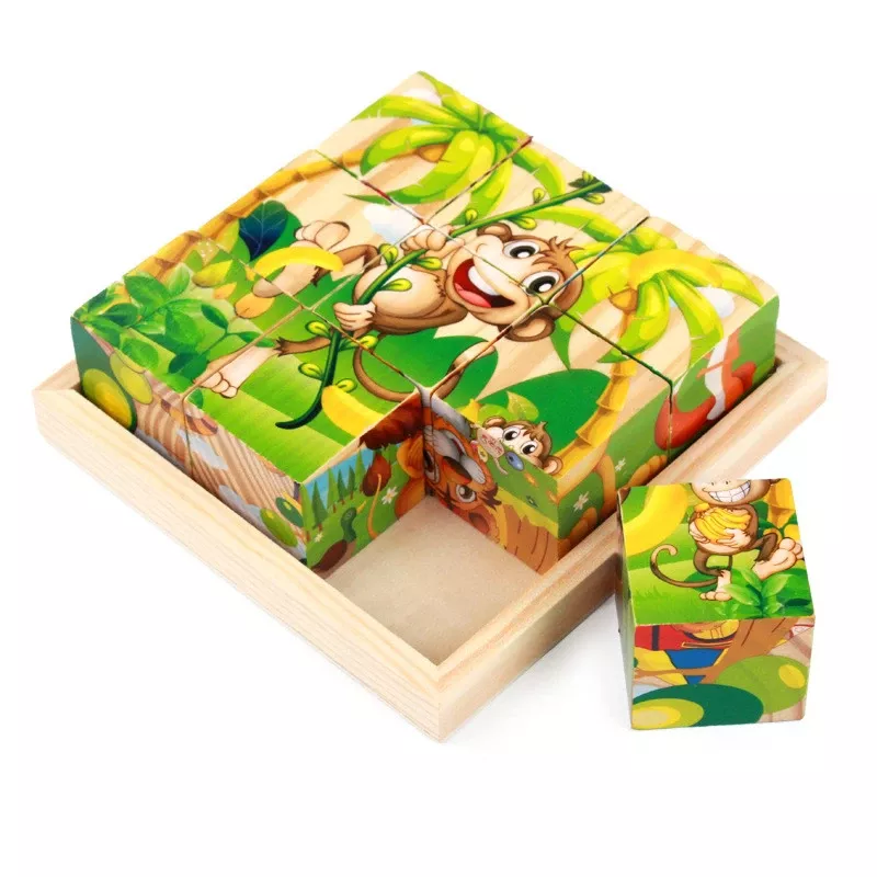 Puzzle enfant cubes animaux