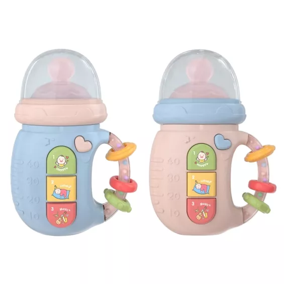Hochet bébé lumineux et musical en forme de biberon