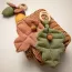 Hochet bébé feuille en tissu