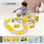 Circuit voiture avec rails flexibles jaune et blanc 