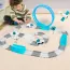 Circuit voiture avec rails flexibles bleu et gris 