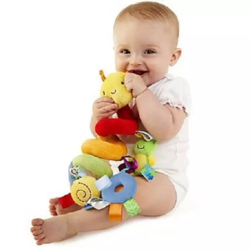 Hochet bébé en spirale coton avec accessoires animaux