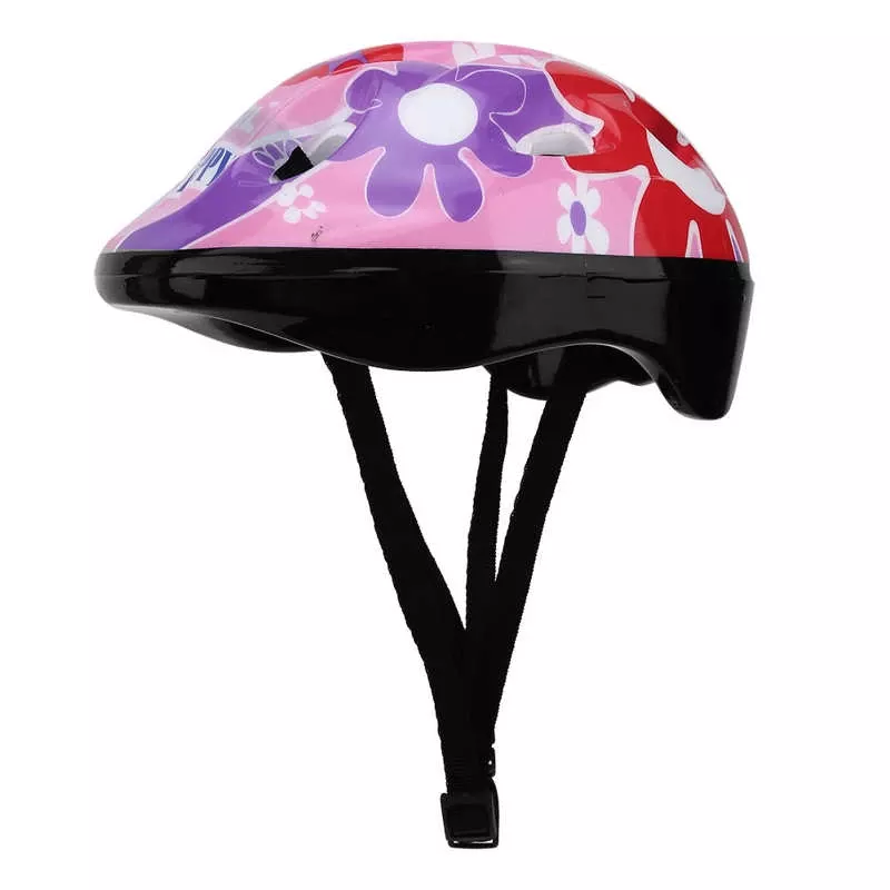 Casque vélo enfant rose fleurie 