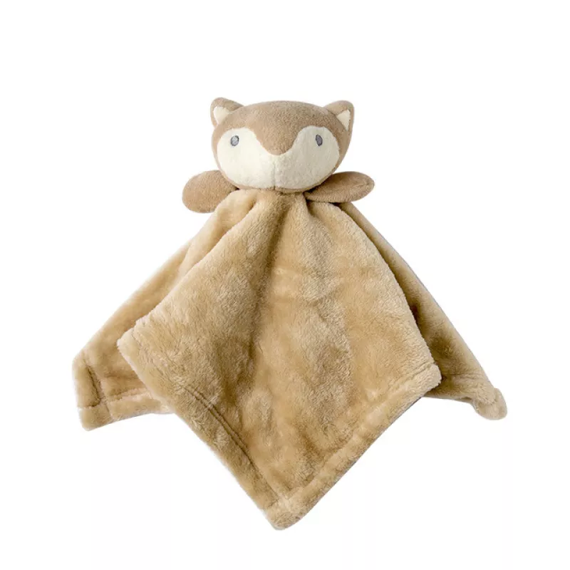 Doudou plat en peluche renard