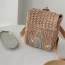 Sac à dos en paille tissé de couleur naturel