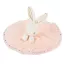 Doudou plat lapin rond rose