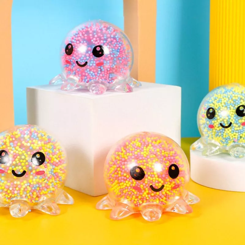 Squishy mignon lumineuse anti-stress en forme de pieuvre