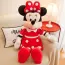 Peluche réaliste de Minnie avec une robe rouge