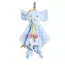 Doudou plat éléphant bleu