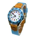 Montre enfant à chiffres multicolores avec joli bracelet en tissu