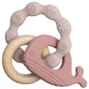Hochet bébé anneaux de dentition en bois de hêtre